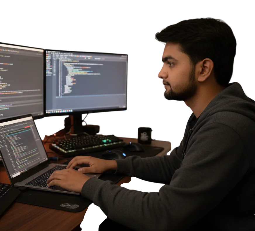 Zohaib Hassan working on Flutter development